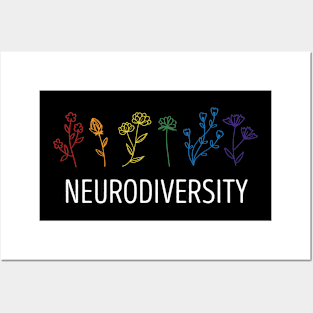 Neurodiversity Autism Awareness ADHD Flower Autistic Posters and Art